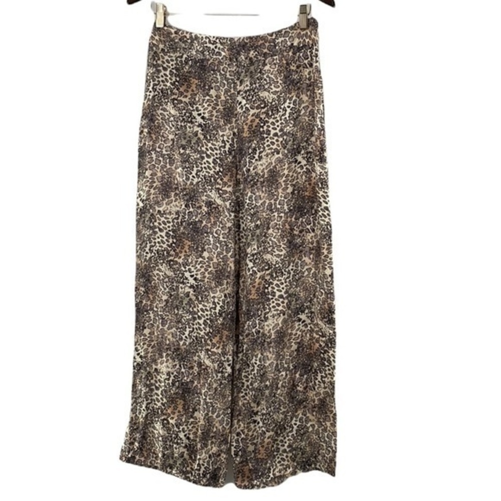 WHISTLES Big Cat Printed Satin Trouser Pants - Picture 2 of 16